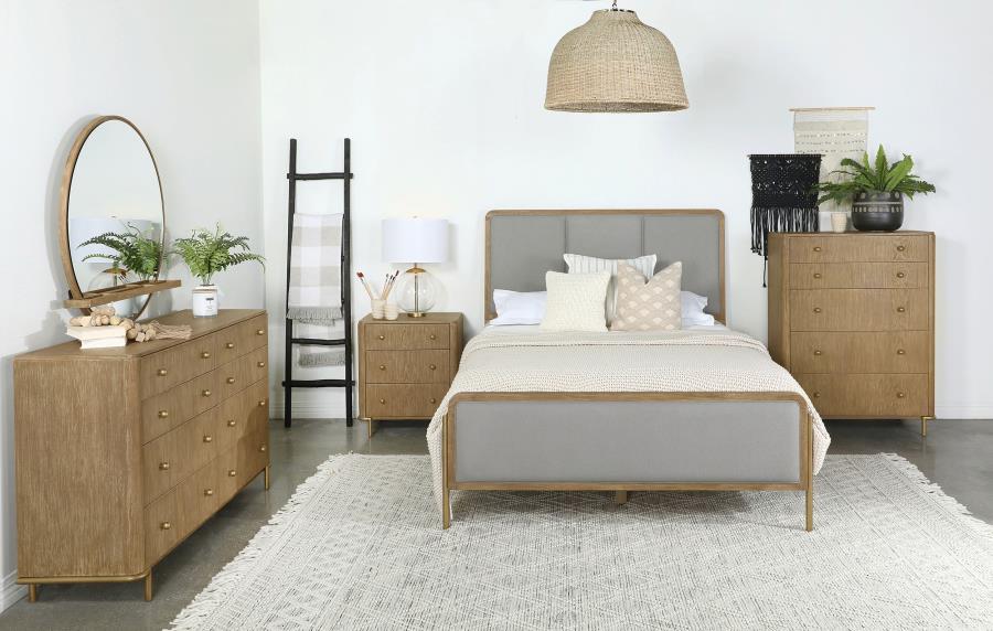 Modal Additional Images for Arini Upholstered Eastern King Panel Bed Sand Wash and Grey