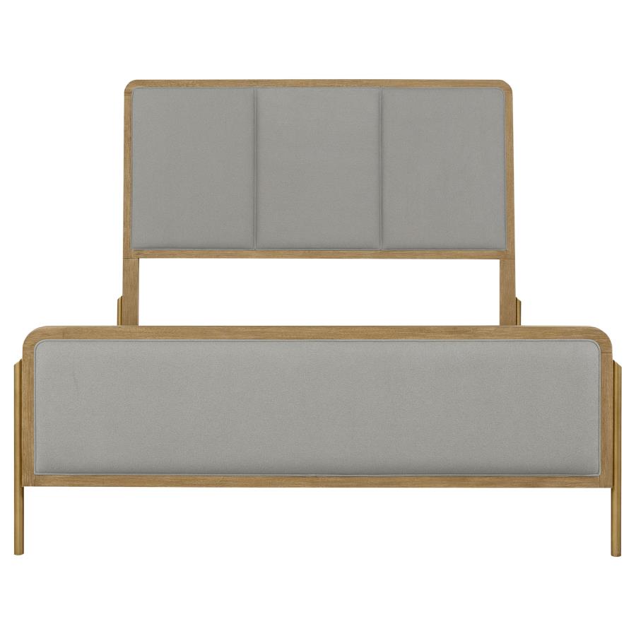 (image for) Arini Upholstered Queen Panel Bed Sand Wash and Grey