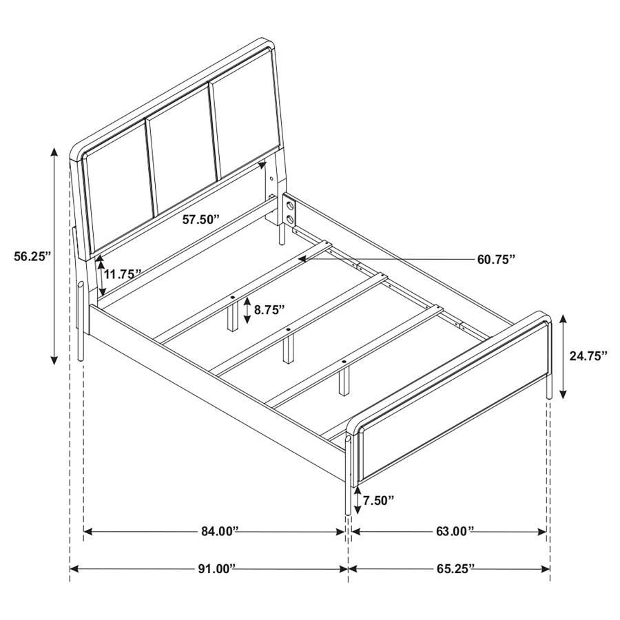 (image for) Arini Upholstered Queen Panel Bed Sand Wash and Grey