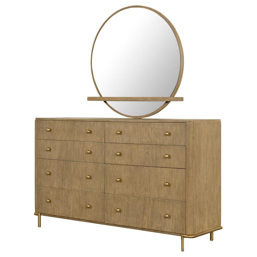 (image for) Arini 8-drawer Dresser with Mirror Sand Wash