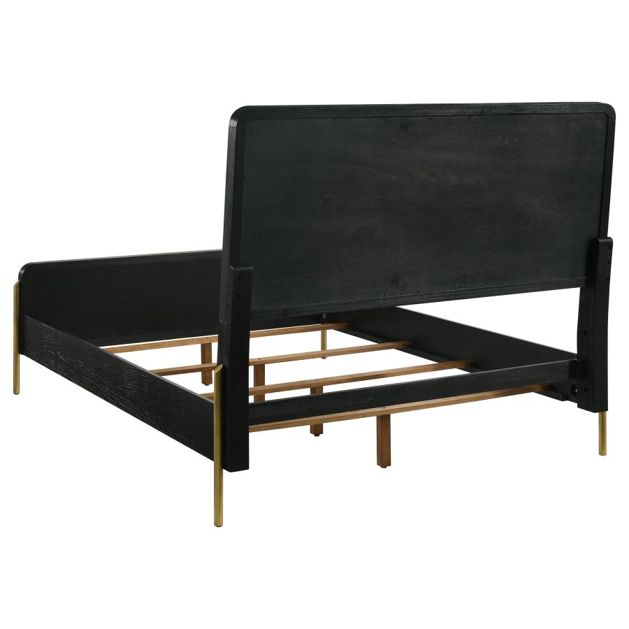 (image for) Arini Rattan Eastern King Panel Bed Black and Natural