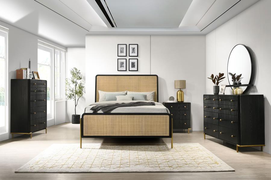 Modal Additional Images for Arini Rattan California King Panel Bed Black and Natural
