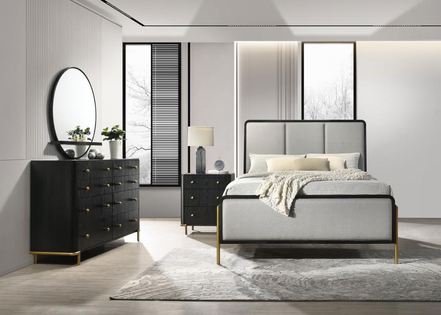 (image for) Arini 4-piece Eastern King Bedroom Set Black and Grey - Click Image to Close