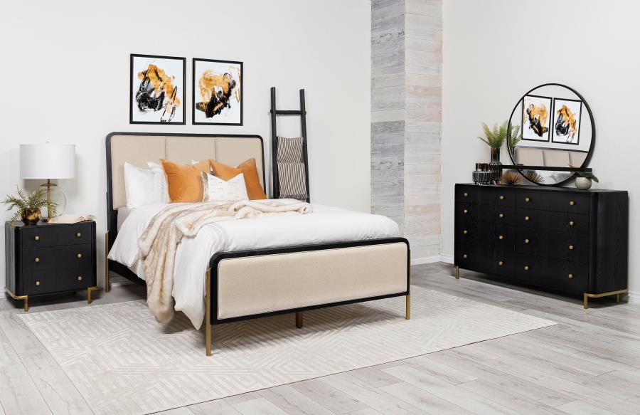 (image for) Arini 4-piece Eastern King Bedroom Set Cream and Black