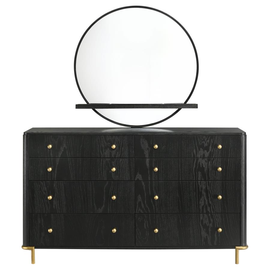 (image for) Arini 8-drawer Dresser with Mirror Black