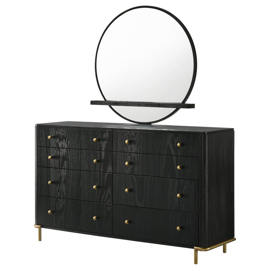 (image for) Arini 8-drawer Dresser with Mirror Black