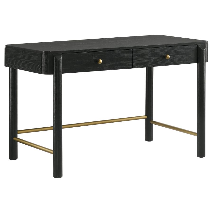 (image for) Arini 2-drawer Vanity Desk Makeup Table Black - Click Image to Close