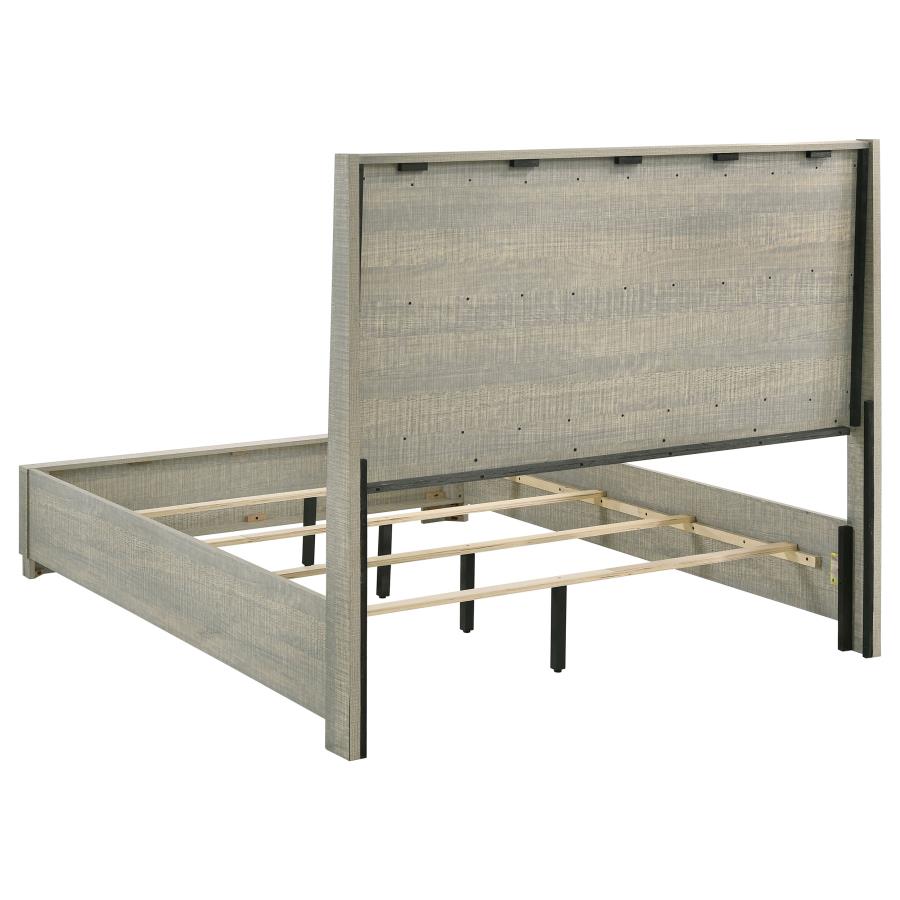 (image for) Channing Rectangular Panel Bed Rough Sawn Grey Oak