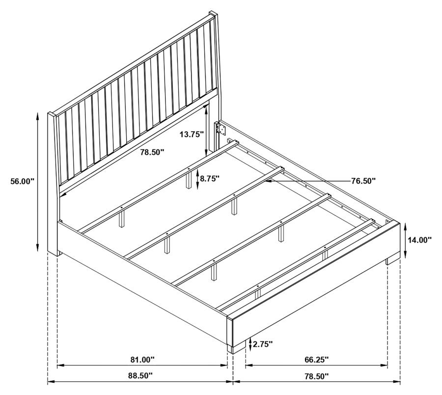 (image for) Channing Rectangular Panel Bed Rough Sawn Grey Oak