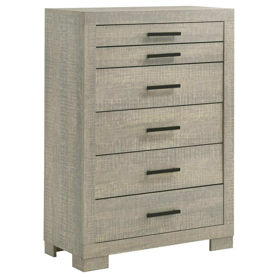 (image for) Channing 5-drawer Bedroom Chest Rough Sawn Grey Oak - Click Image to Close