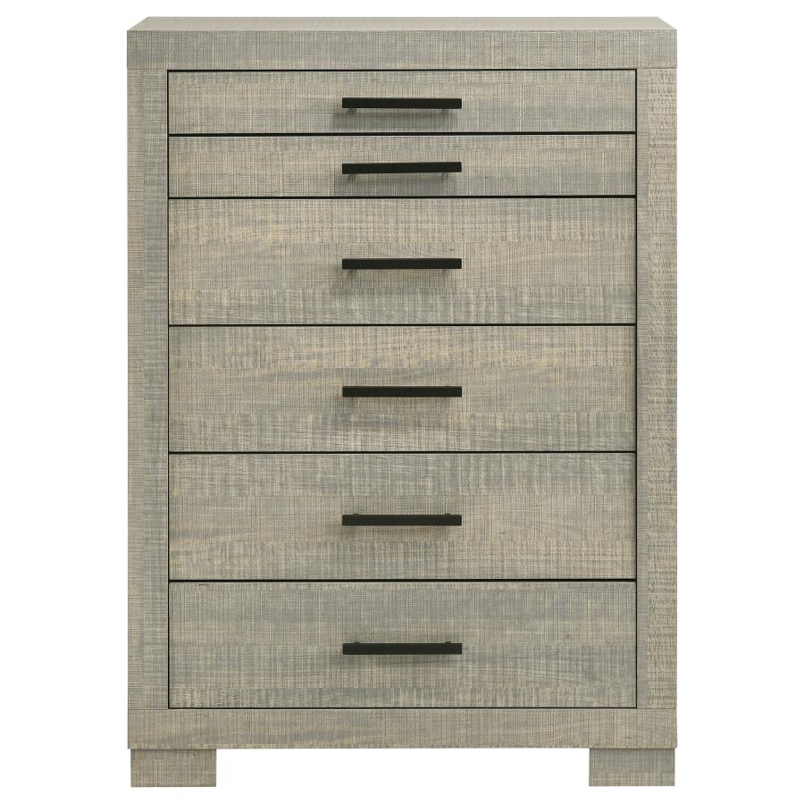 (image for) Channing 5-drawer Bedroom Chest Rough Sawn Grey Oak