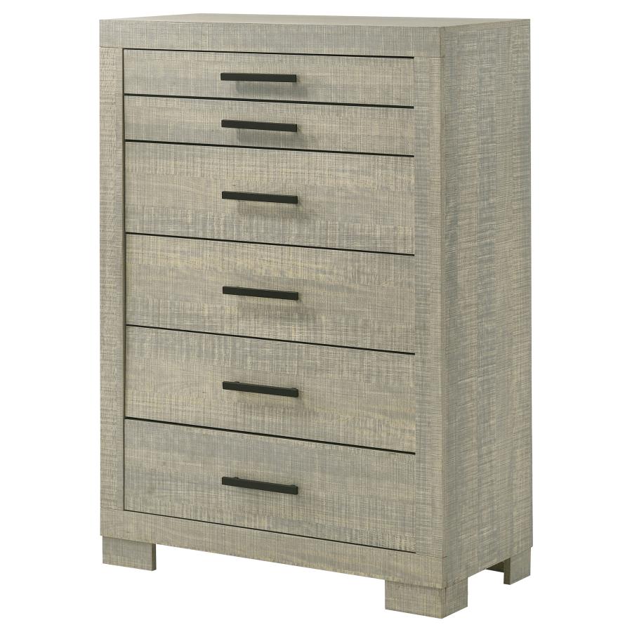 (image for) Channing 5-drawer Bedroom Chest Rough Sawn Grey Oak