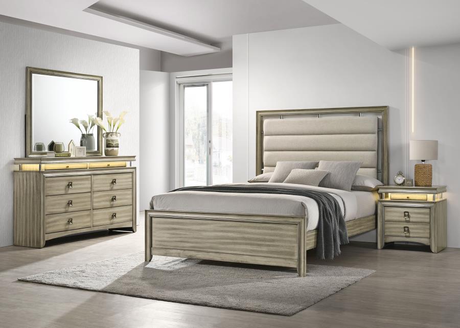 (image for) Giselle 4-piece Eastern King Bedroom Set Rustic Beige