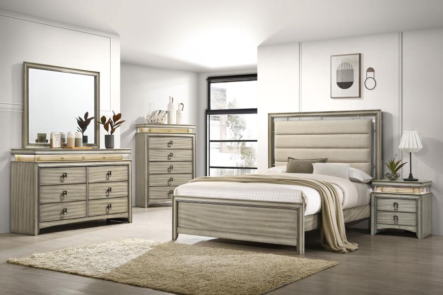 (image for) Giselle 5-piece Eastern King Bedroom Set Rustic Beige