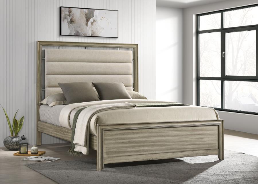 (image for) Giselle Wood Eastern King Panel Bed Rustic Beige