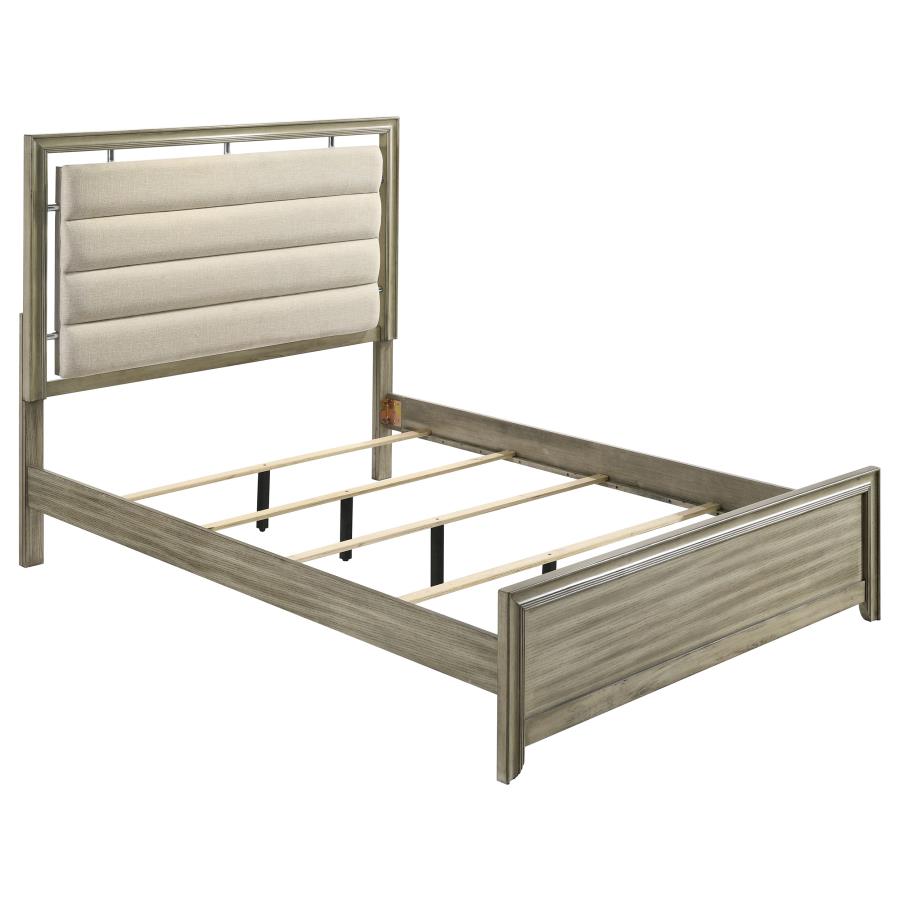 (image for) Giselle Wood Eastern King Panel Bed Rustic Beige