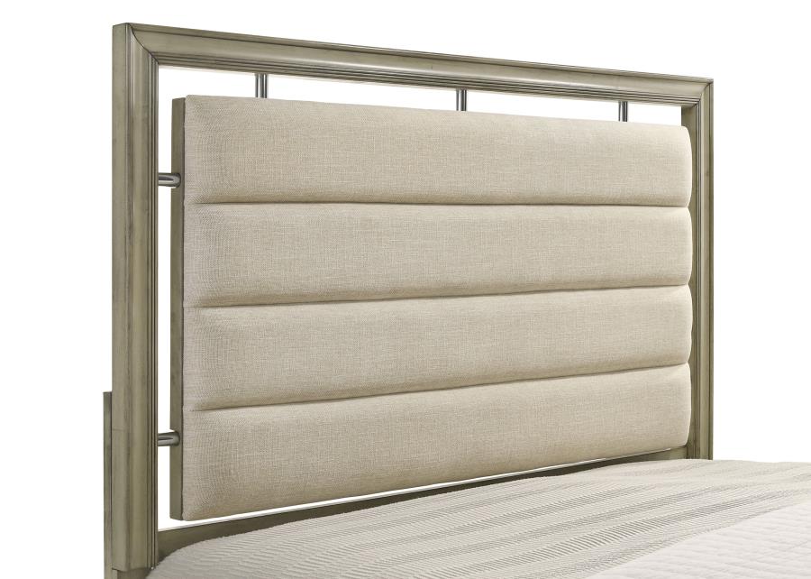 (image for) Giselle Wood California King Panel Bed Rustic Beige