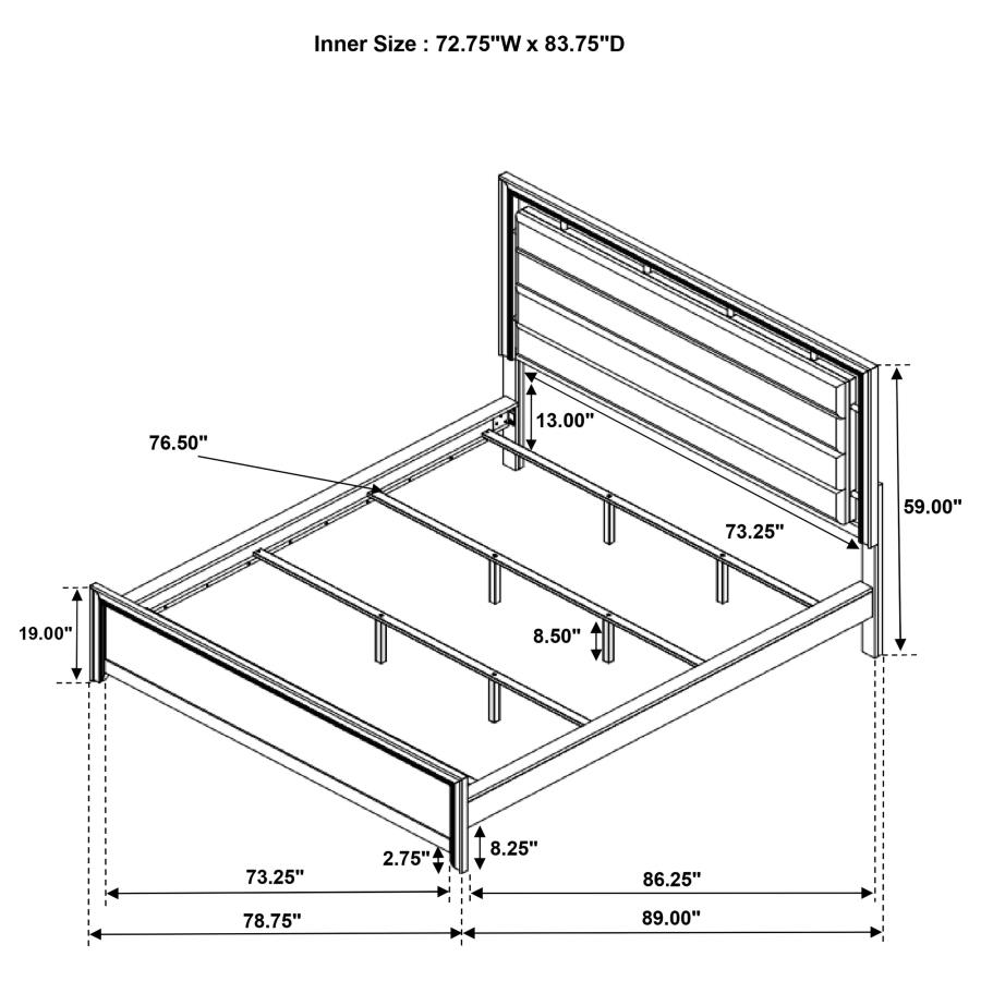 (image for) Giselle Wood California King Panel Bed Rustic Beige