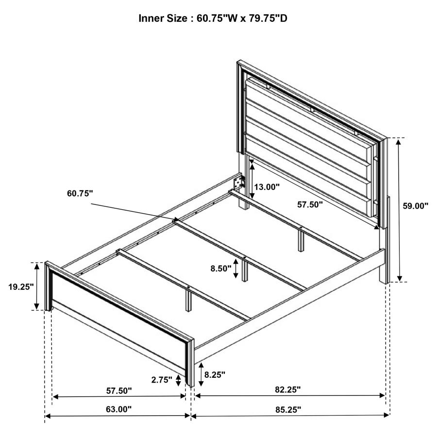 (image for) Giselle Wood Queen Panel Bed Rustic Beige