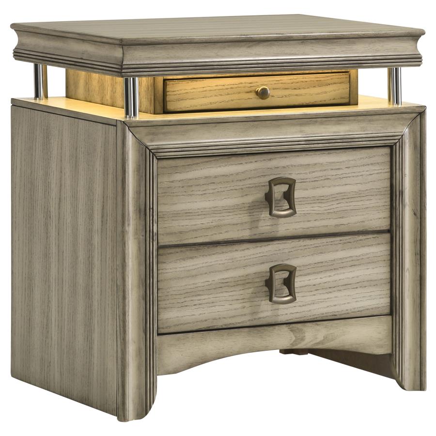 (image for) Giselle 3-drawer Nightstand Rustic Beige