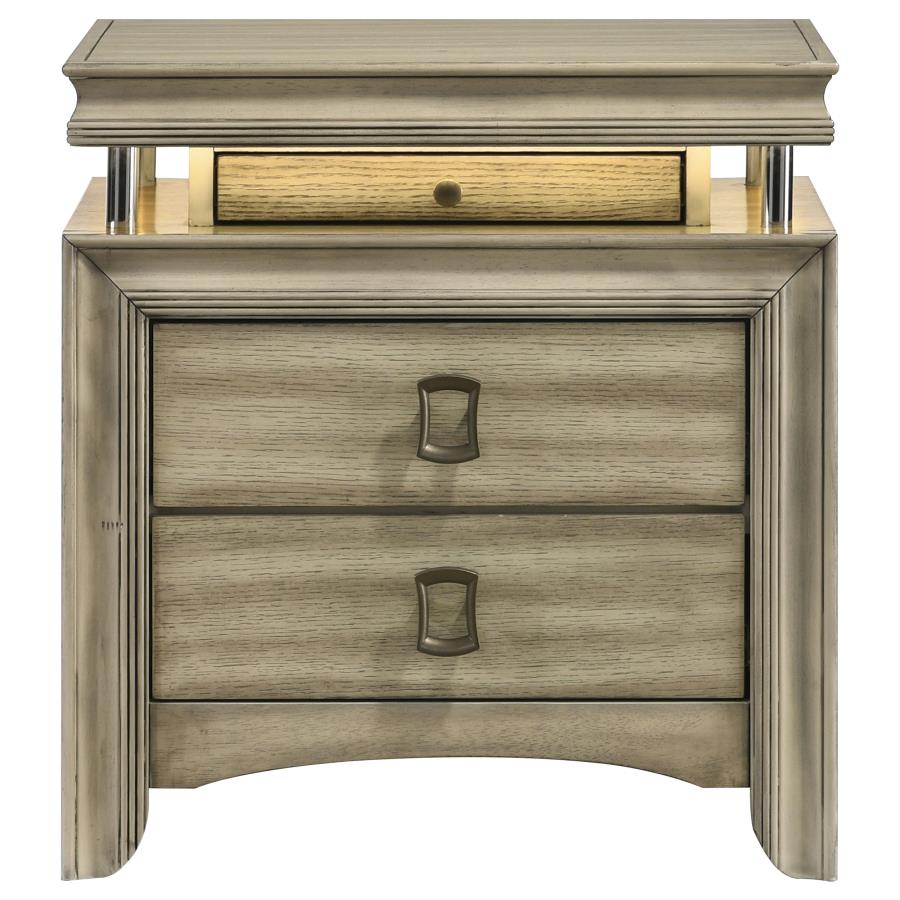 (image for) Giselle 3-drawer Nightstand Rustic Beige