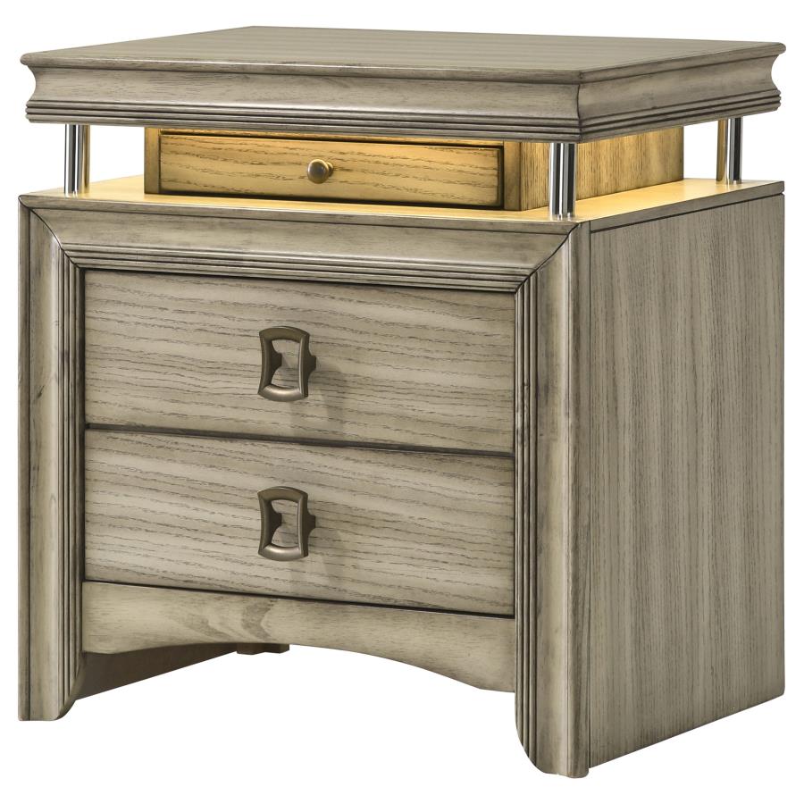 (image for) Giselle 3-drawer Nightstand Rustic Beige