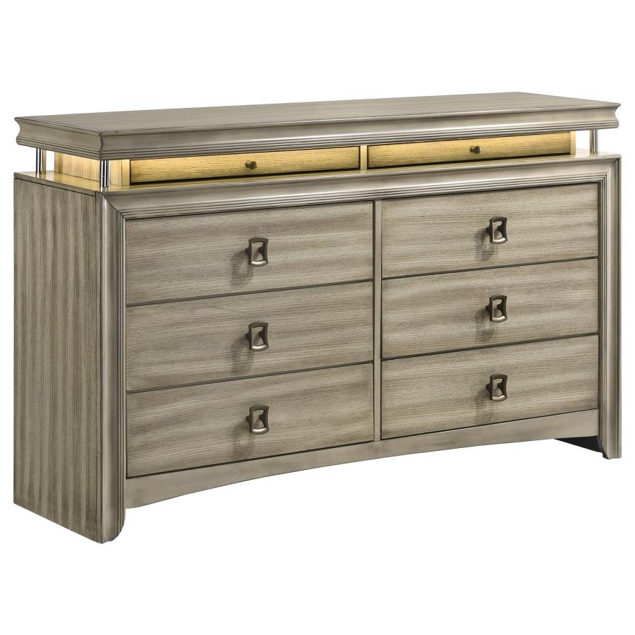 (image for) Giselle 8-drawer Dresser Rustic Beige - Click Image to Close