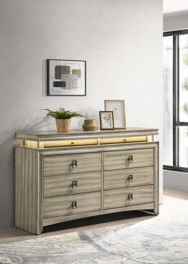 (image for) Giselle 8-drawer Dresser Rustic Beige