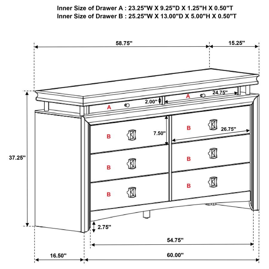 (image for) Giselle 8-drawer Dresser Rustic Beige