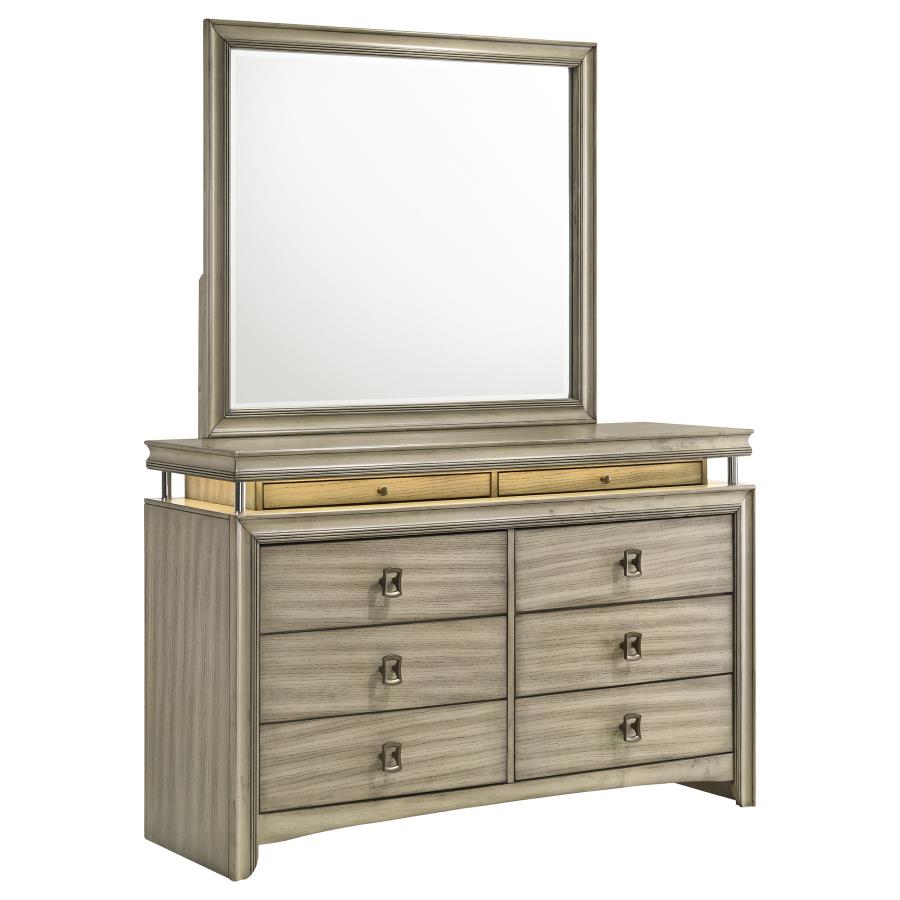 (image for) Giselle 8-drawer Dresser with Mirror Rustic Beige - Click Image to Close