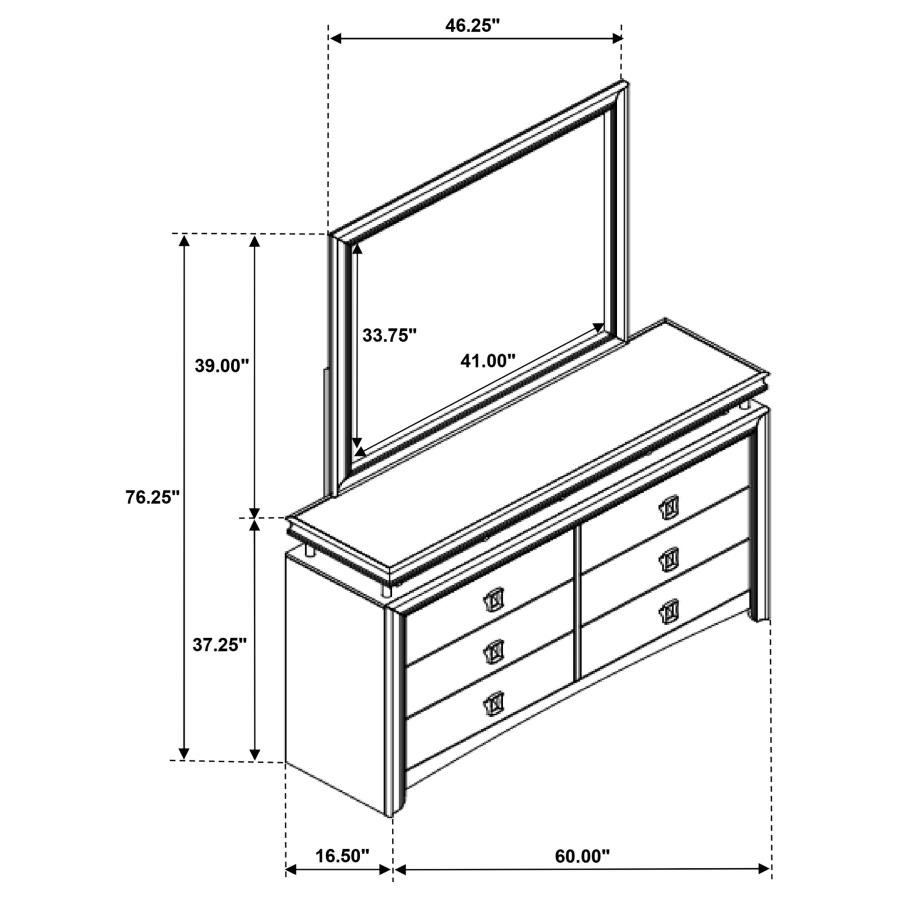 (image for) Giselle 8-drawer Dresser with Mirror Rustic Beige