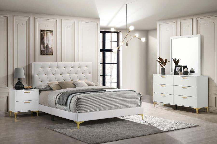 (image for) Kendall 4-piece California King Bedroom Set White - Click Image to Close