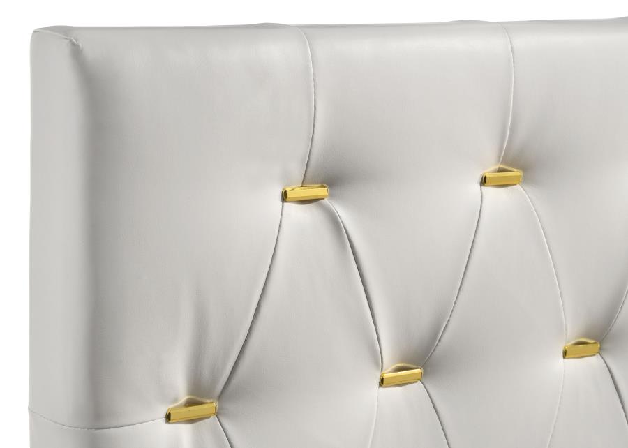 (image for) Kendall Upholstered California King Panel Bed White