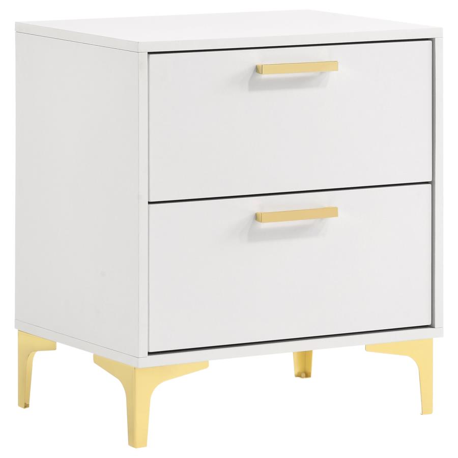 (image for) Kendall 2-drawer Nightstand White - Click Image to Close