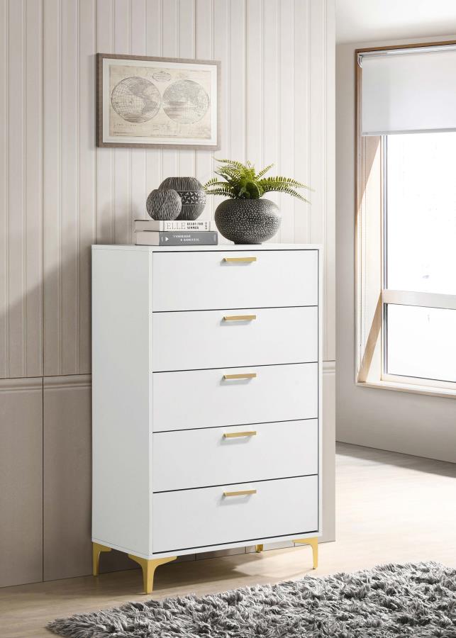 (image for) Kendall 5-drawer Bedroom Chest White