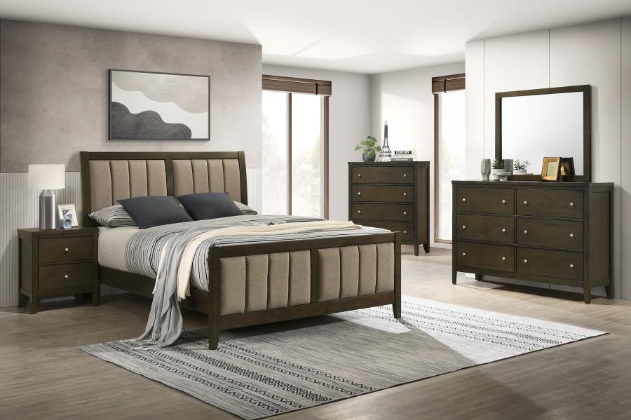 Modal Additional Images for Wilkes 51-inch Upholstered California King Bed Dark Cocoa