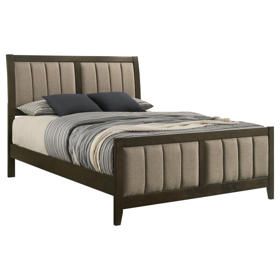 (image for) Wilkes 51-inch Upholstered Queen Bed Dark Cocoa