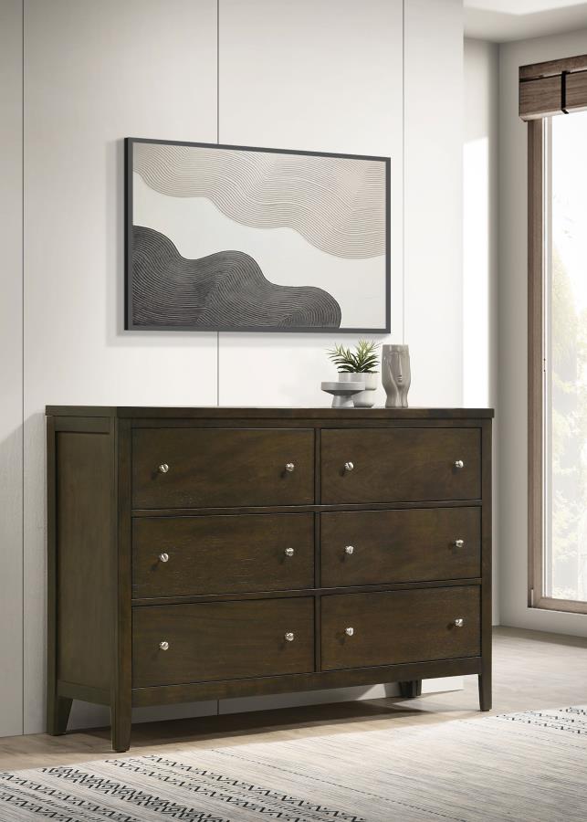 (image for) Wilkes 6-drawer Dresser Cabinet Dark Cocoa