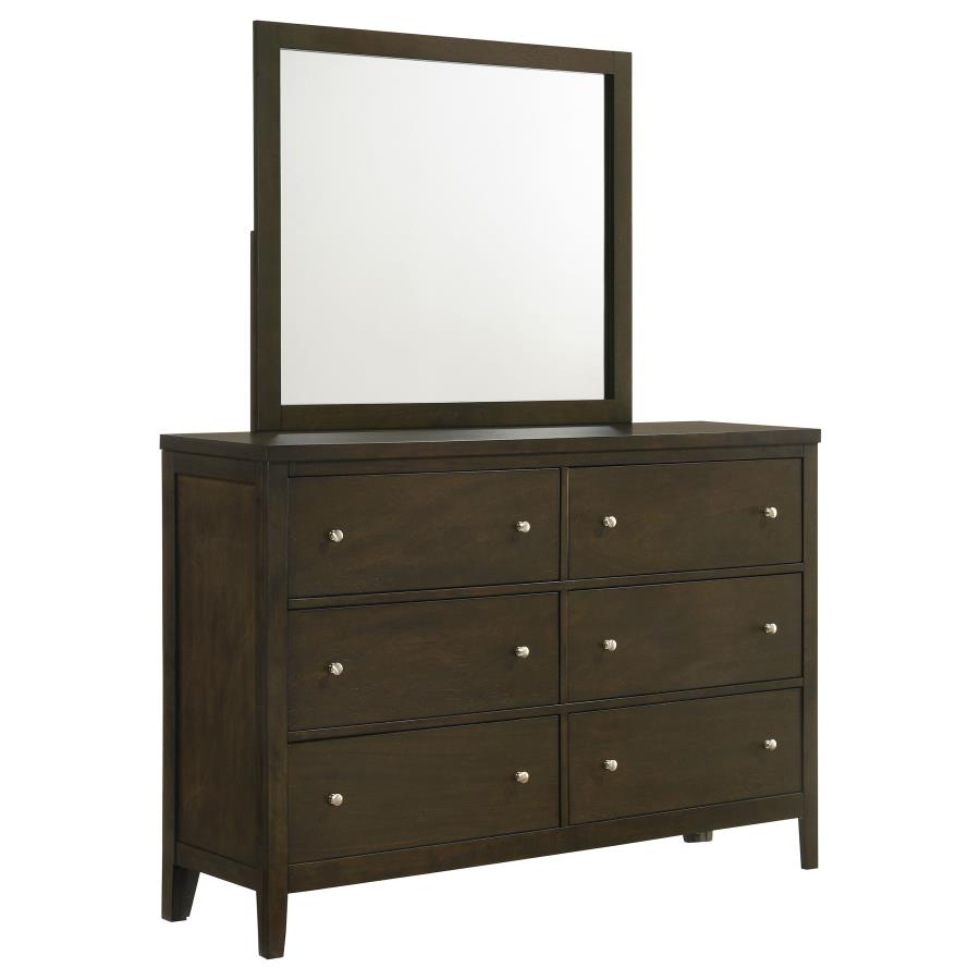 (image for) Wilkes 6-drawer Dresser and Mirror Dark Cocoa - Click Image to Close