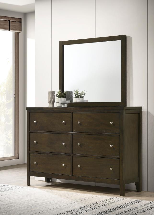 (image for) Wilkes 6-drawer Dresser and Mirror Dark Cocoa