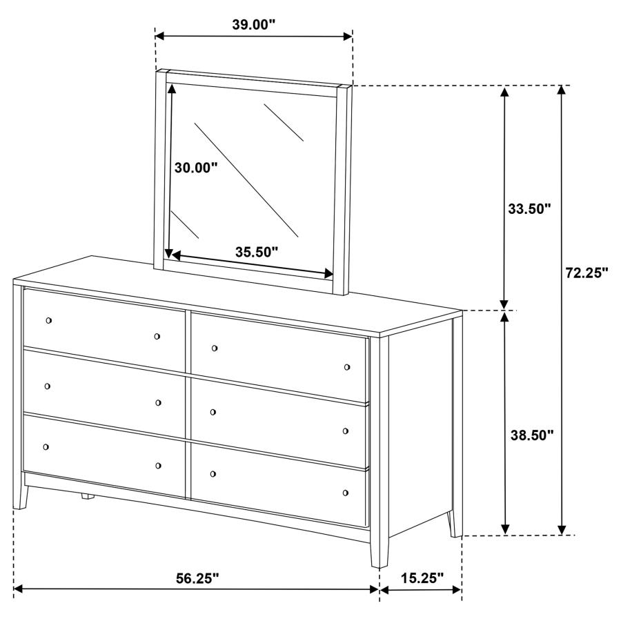 (image for) Wilkes 6-drawer Dresser and Mirror Dark Cocoa