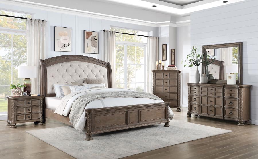 (image for) Emmett 5-piece Eastern King Bedroom Set Walnut - Click Image to Close