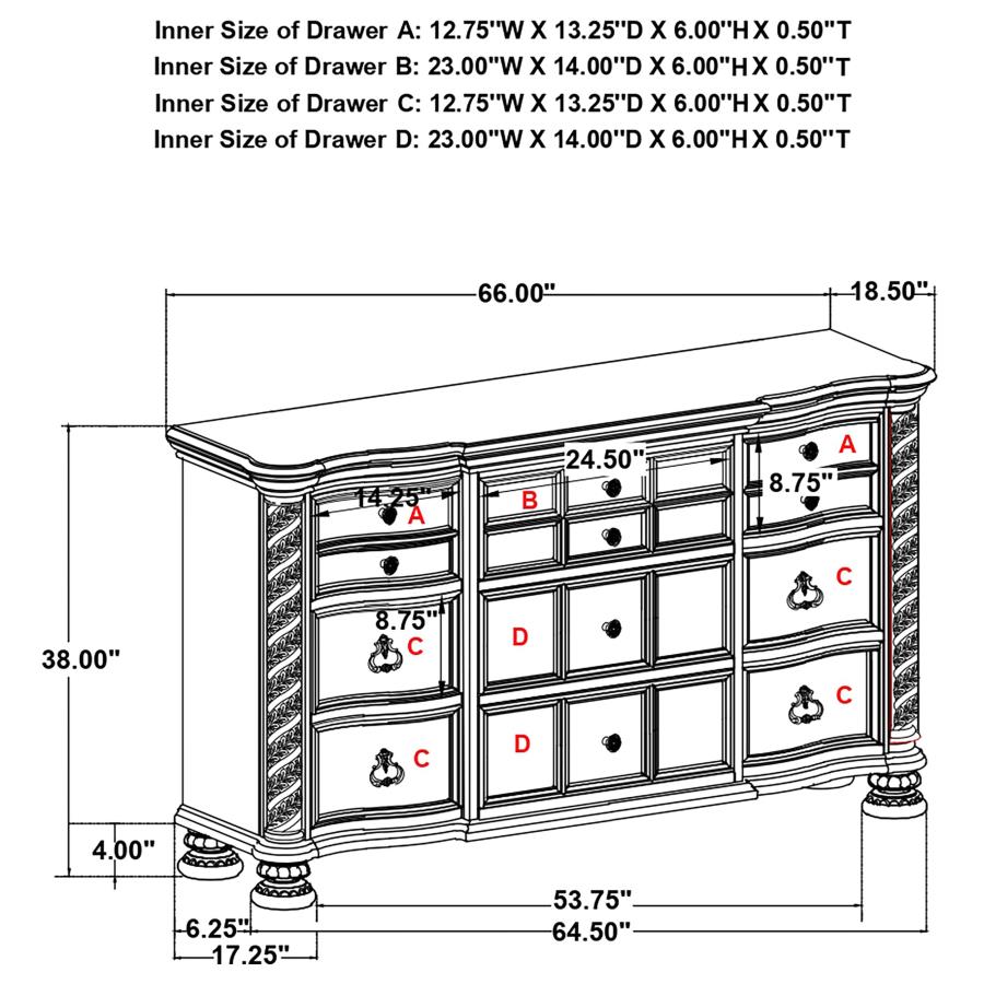 (image for) Emmett 4-piece California King Bedroom Set Walnut