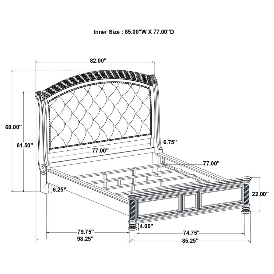 (image for) Emmett Wood California King Sleigh Bed Walnut