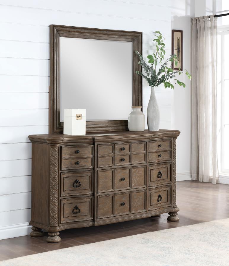 (image for) Emmett 9-drawer Dresser with Mirror Walnut