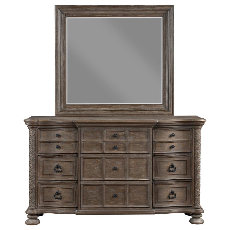 (image for) Emmett 9-drawer Dresser with Mirror Walnut