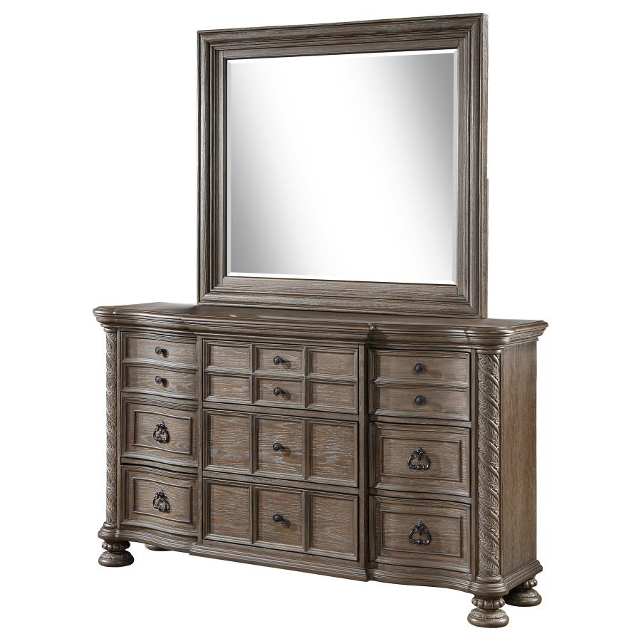 (image for) Emmett 9-drawer Dresser with Mirror Walnut