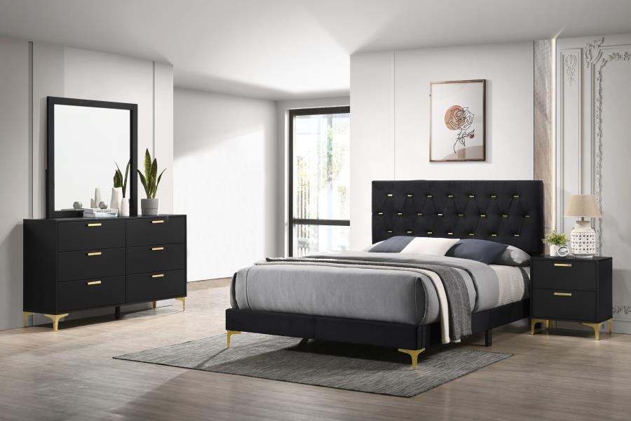 (image for) Kendall 4-piece Eastern King Bedroom Set Black - Click Image to Close