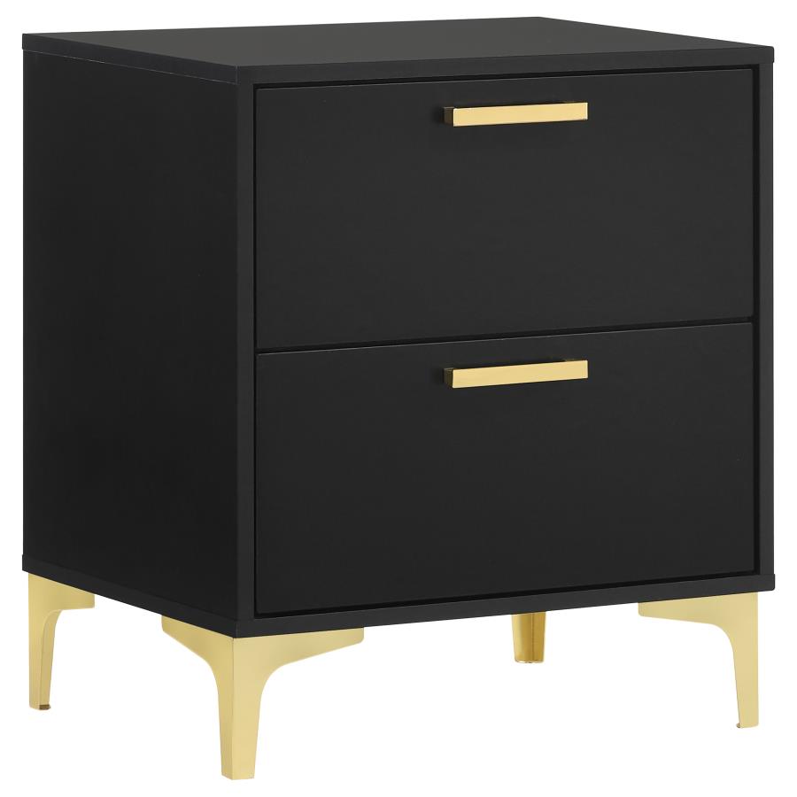 (image for) Kendall 2-drawer Nightstand Black - Click Image to Close