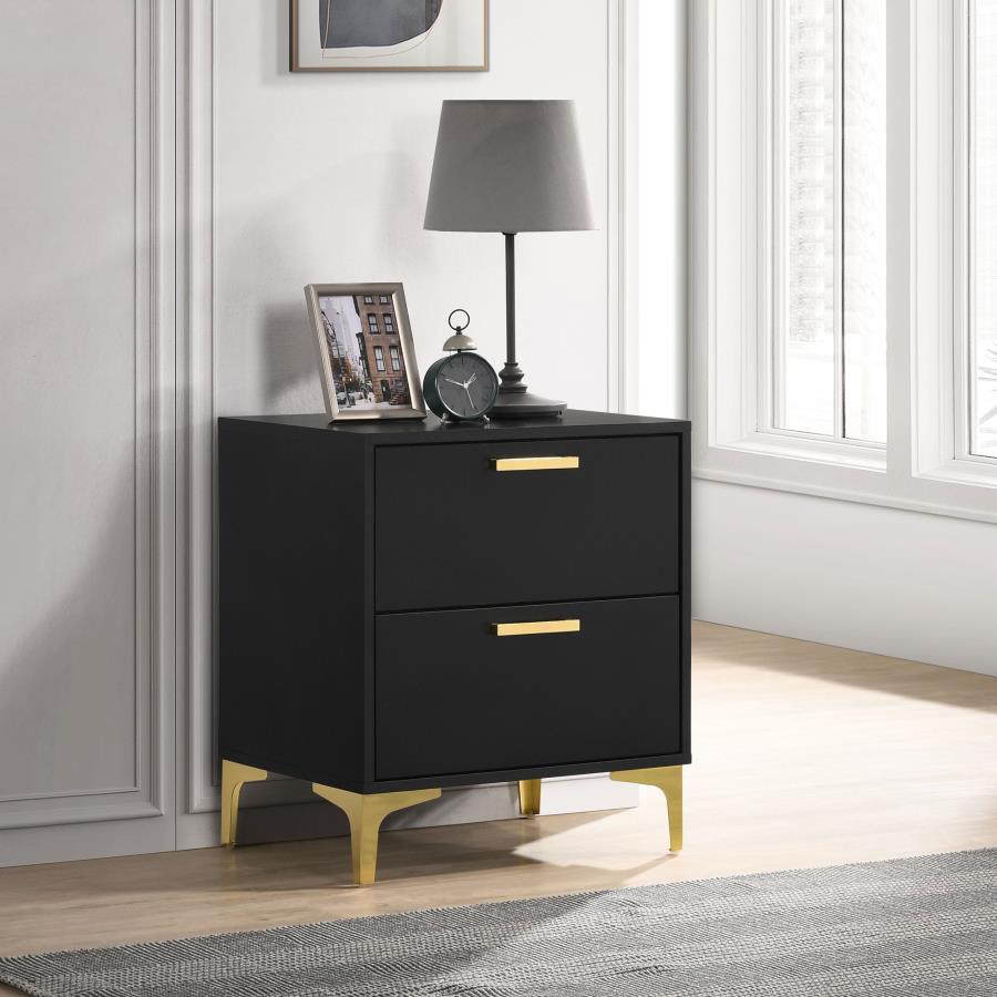 (image for) Kendall 2-drawer Nightstand Black